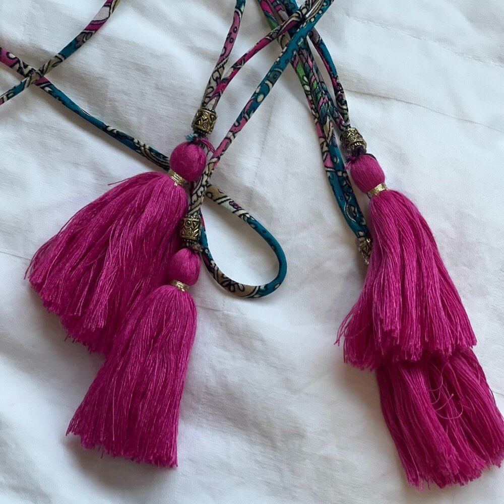 Adjustable Sundress with Pink Tassels – Perfect for Summer! 💕